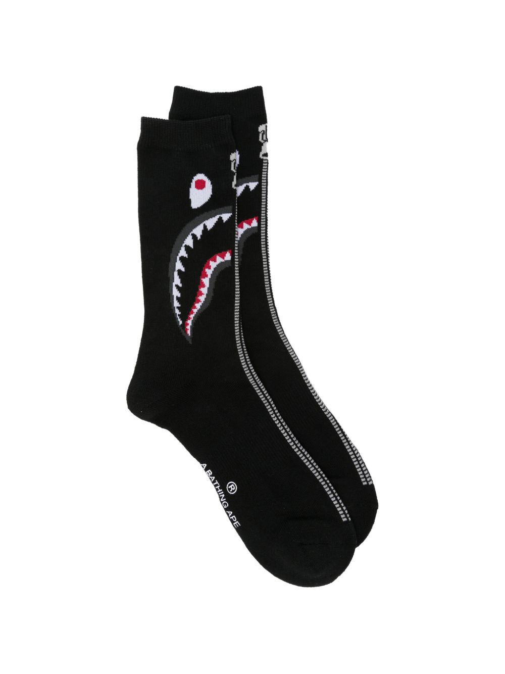 Calzini con ricamo Shark in nero 