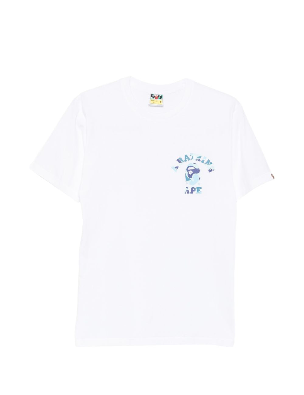T-shirt con logo in bianco A bathing ape - uomo 