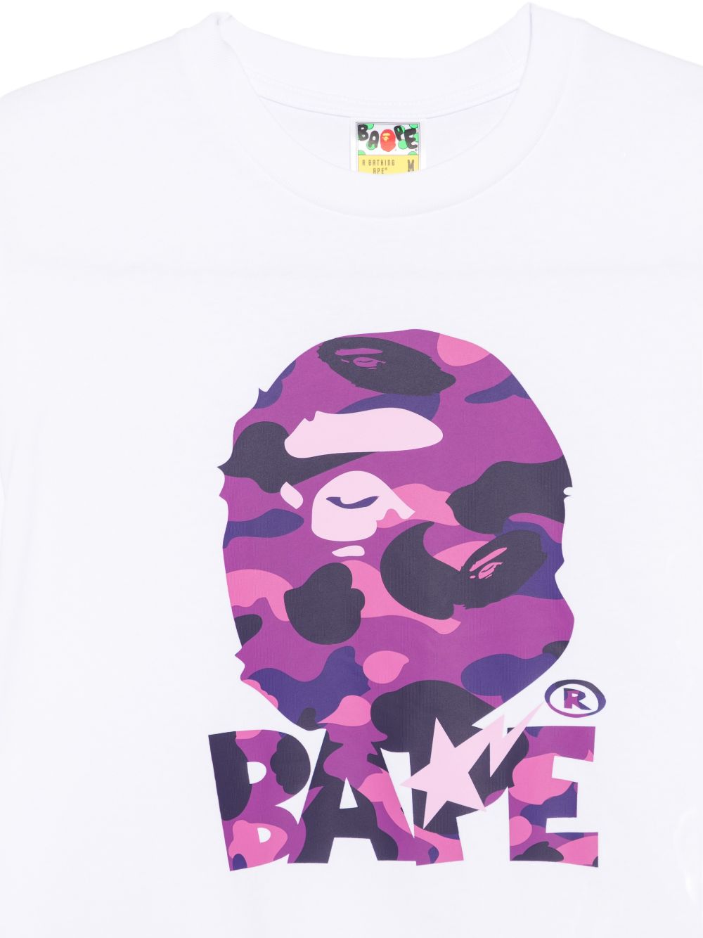 T-shirt con logo in bianco A bathing ape - uomo 
