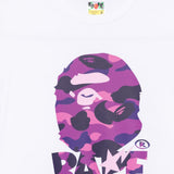 T-shirt con logo in bianco A bathing ape - uomo 
