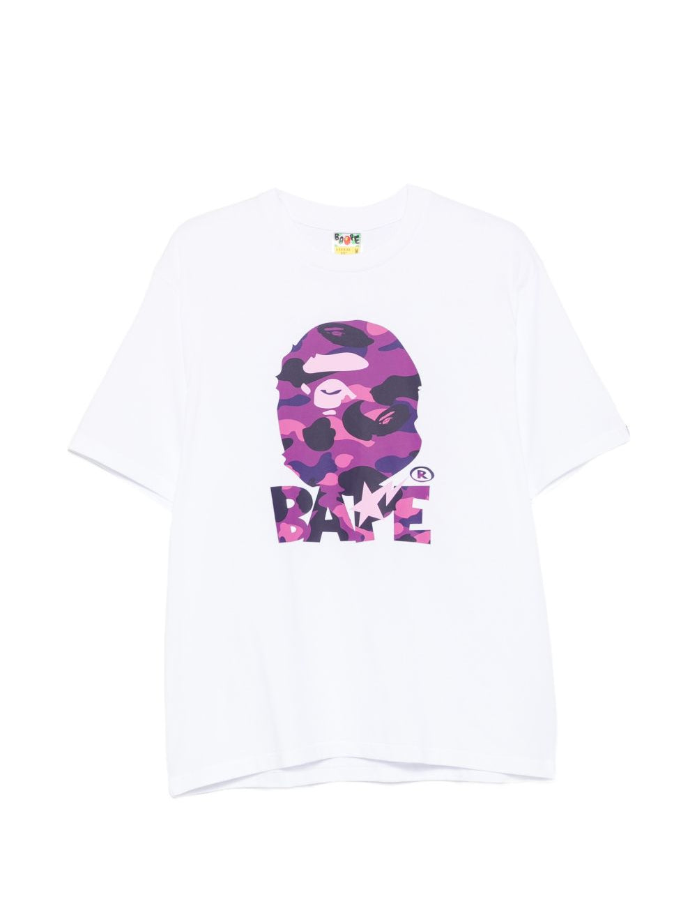 T-shirt con logo in bianco A bathing ape - uomo 