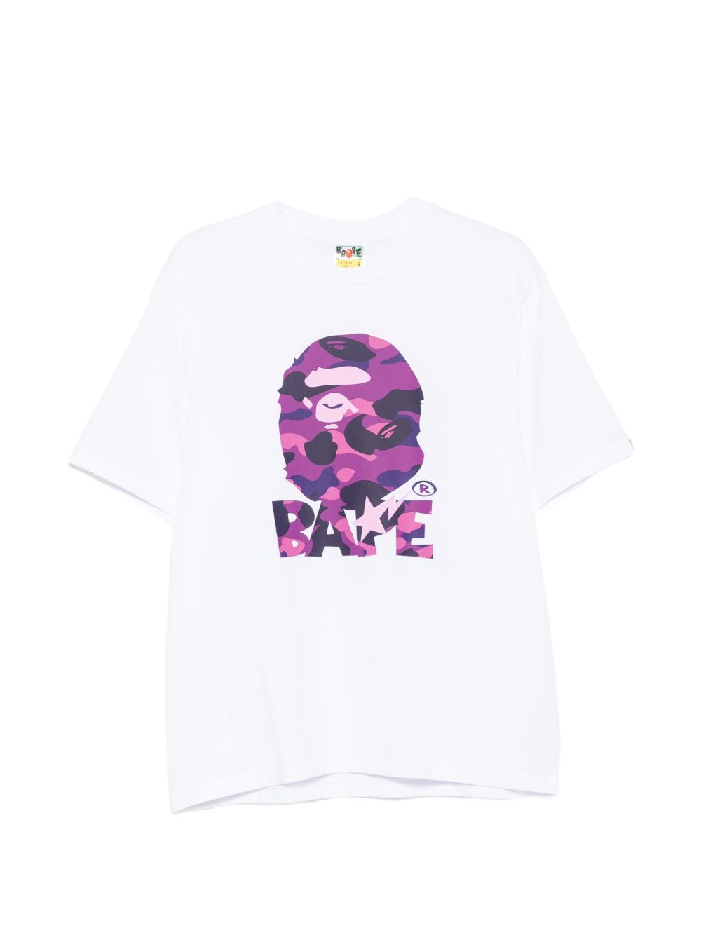 T-shirt con logo in bianco A bathing ape - uomo 