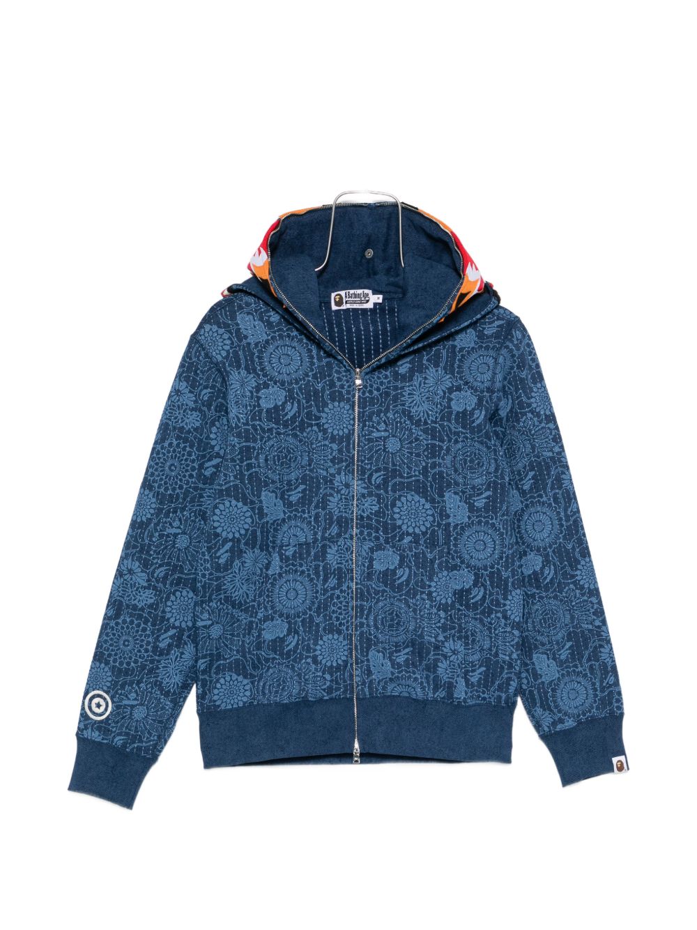 Felpa con cappuccio shark in blu A bathing ape - uomo 