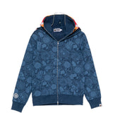Felpa con cappuccio shark in blu A bathing ape - uomo 