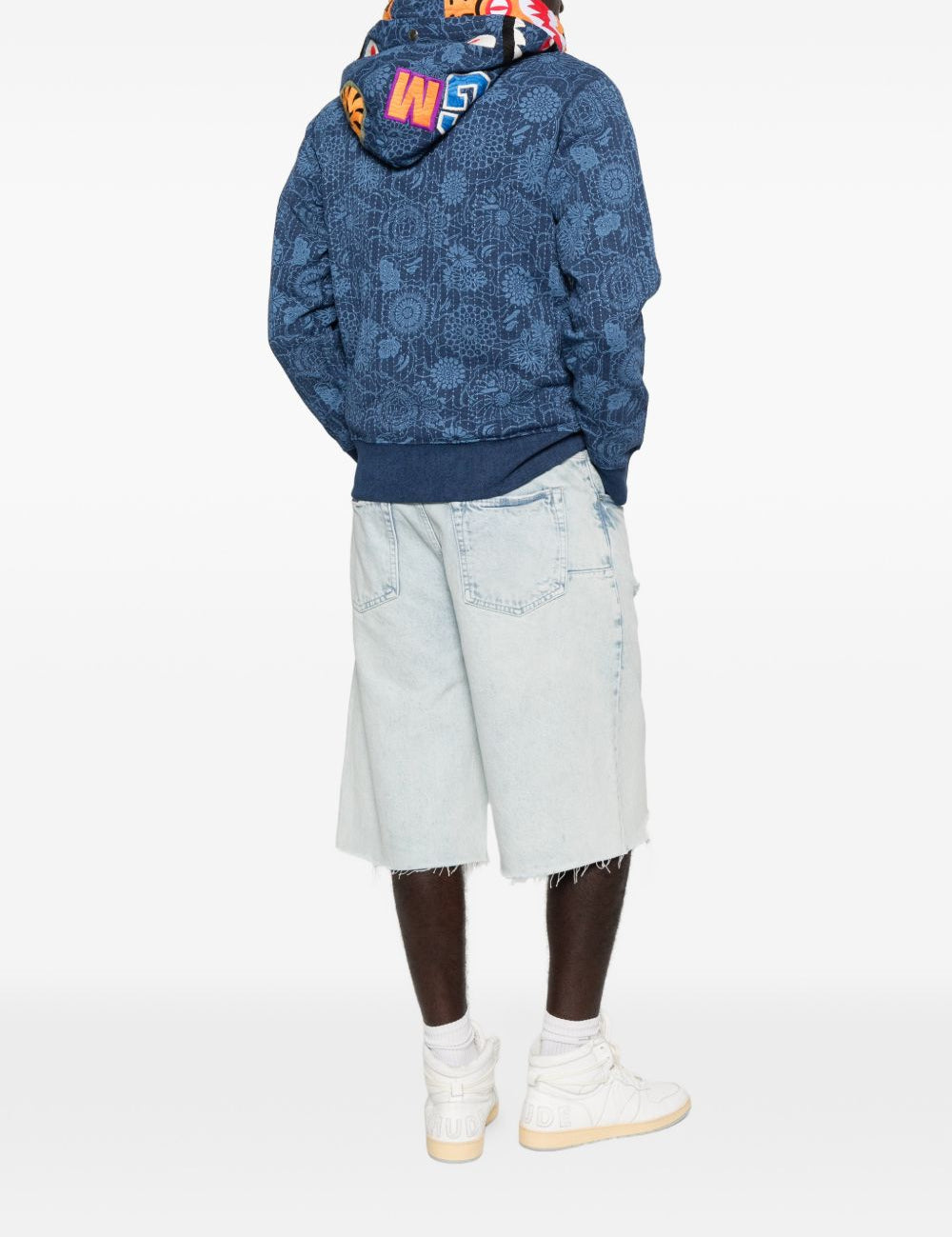 Felpa con cappuccio shark in blu A bathing ape - uomo 