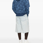 Felpa con cappuccio shark in blu A bathing ape - uomo 