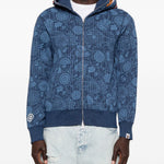 Felpa con cappuccio shark in blu A bathing ape - uomo 
