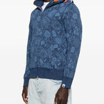 Felpa con cappuccio shark in blu A bathing ape - uomo 