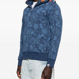 Felpa con cappuccio shark in blu A bathing ape - uomo 
