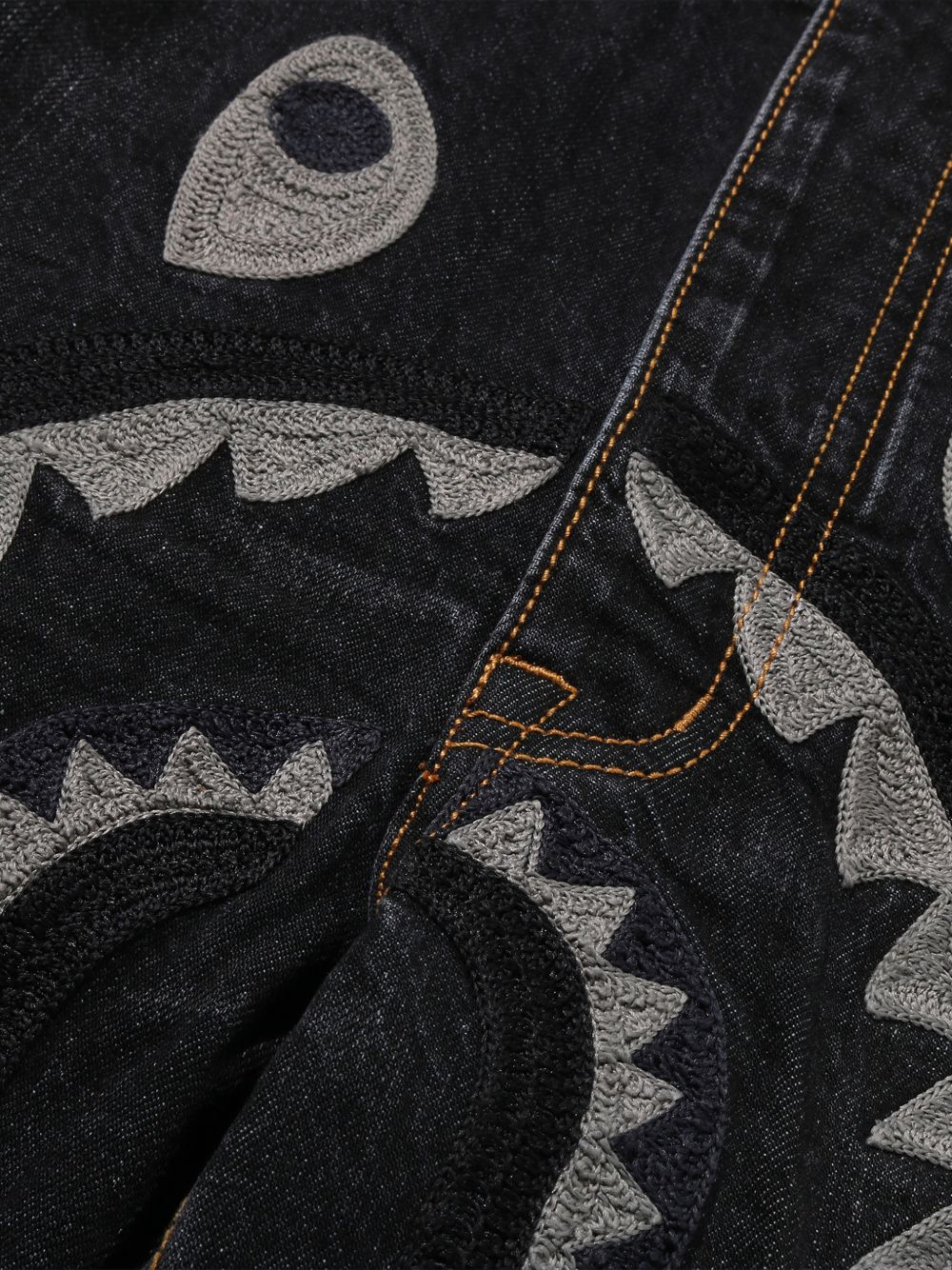 Jeans con applicazione in blu Bape - uomo 