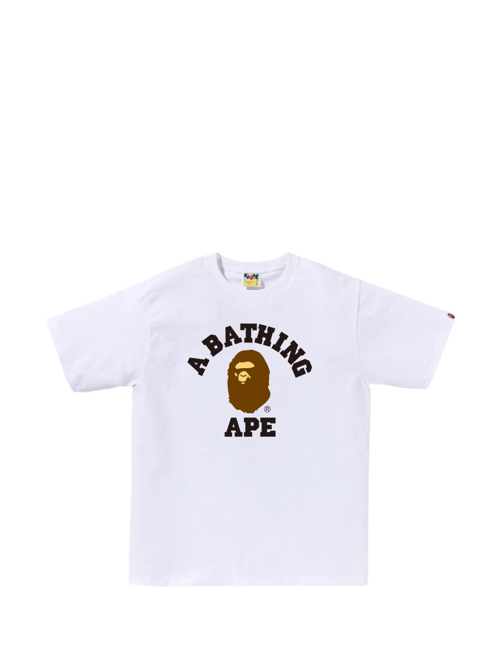 T-shirt con logo in bianco A bathing ape - uomo 