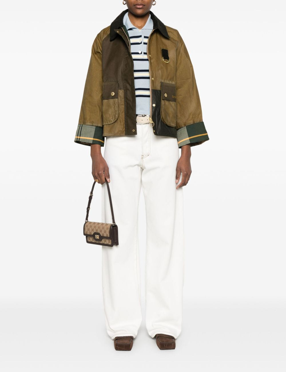 Giacca Alma con design color-block in marrone e verde Barbour - donna 