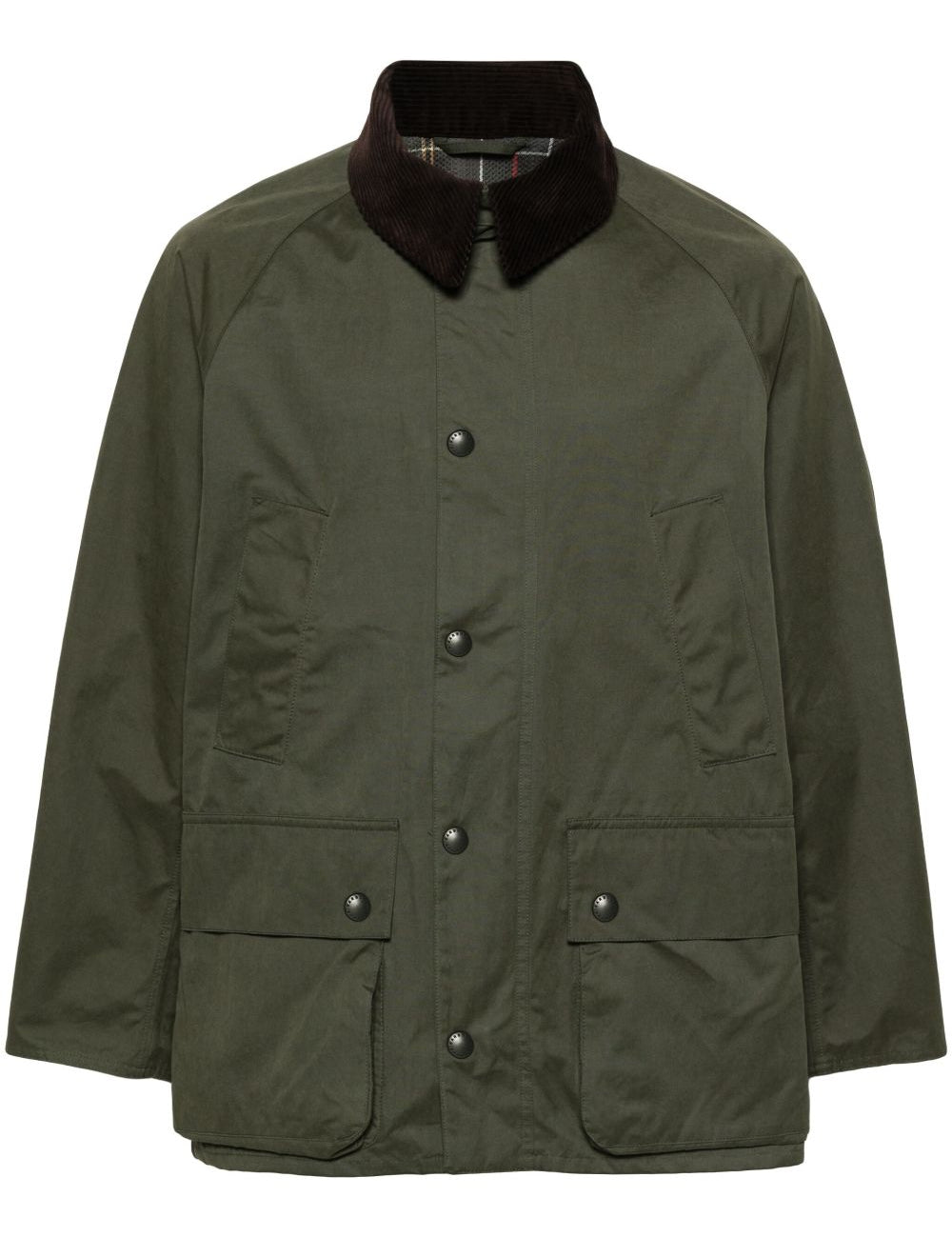 Giacca Bedale con collo a contrasto in verde e marrone Barbour - uomo 