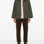 Giacca Bedale con collo a contrasto in verde e marrone Barbour - uomo 