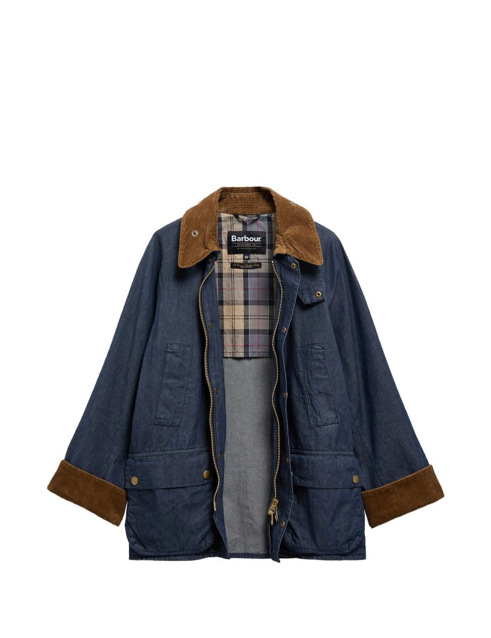 Giacca Bedale con risvolti in blu Barbour - uomo 