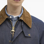 Giacca Bedale con risvolti in blu Barbour - uomo 