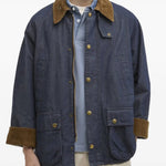 Giacca Bedale con risvolti in blu Barbour - uomo 