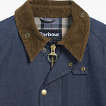 Giacca denim con colletto a coste in blu e marrone Barbour - uomo 