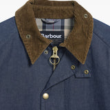 Giacca denim con colletto a coste in blu e marrone Barbour - uomo 