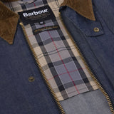 Giacca denim con colletto a coste in blu e marrone Barbour - uomo 