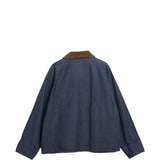 Giacca denim con colletto a coste in blu e marrone Barbour - uomo 