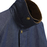 Giacca denim con colletto a coste in blu e marrone Barbour - uomo 
