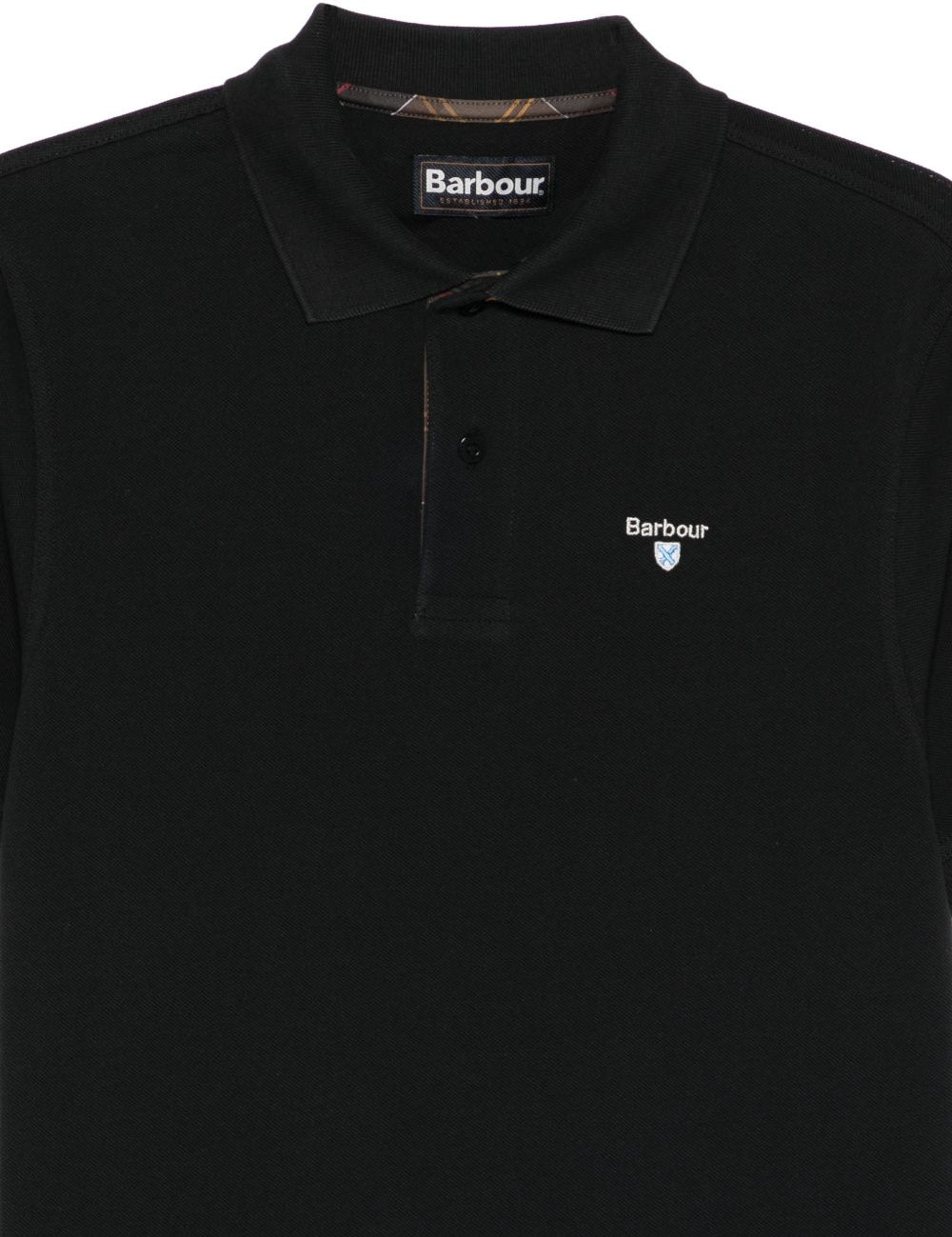 Polo con logo in nero Barbour - uomo 