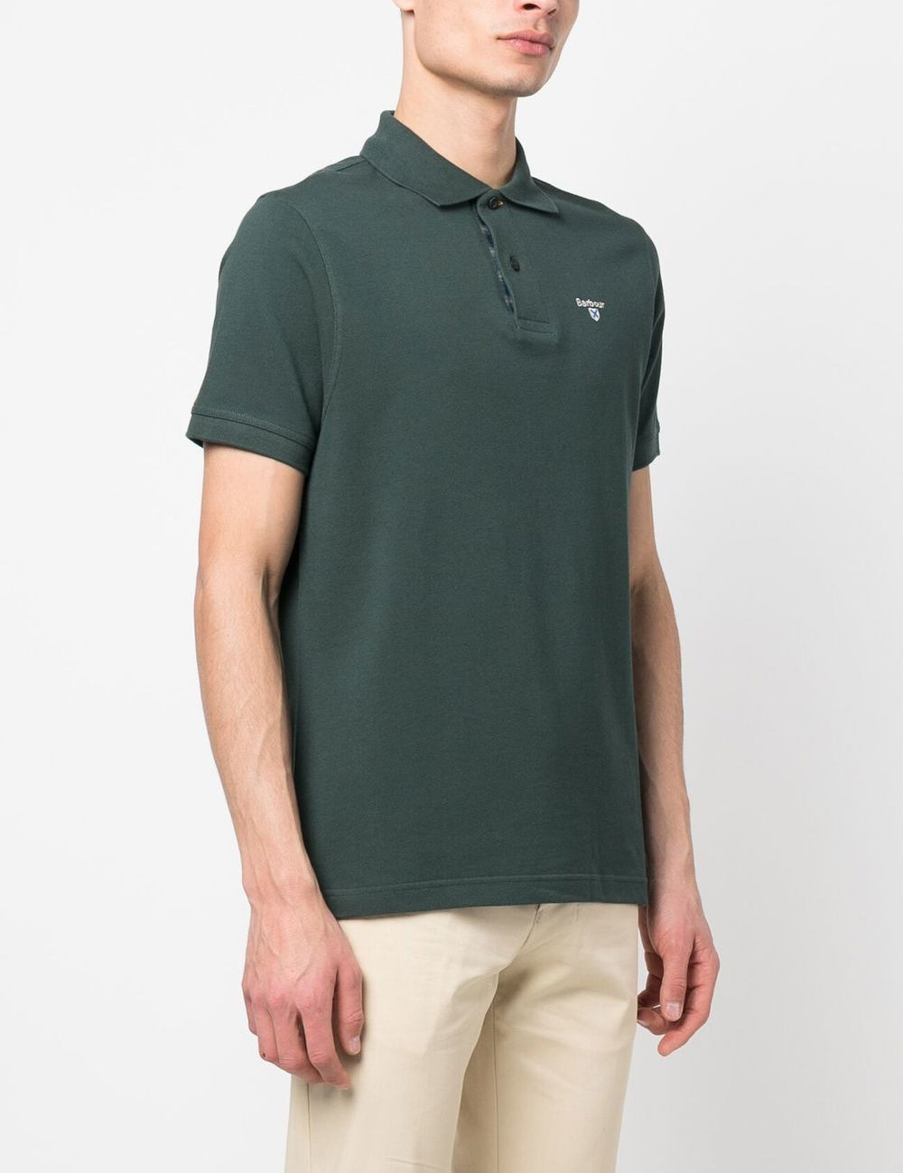 Polo con logo in verde Barbour - uomo 