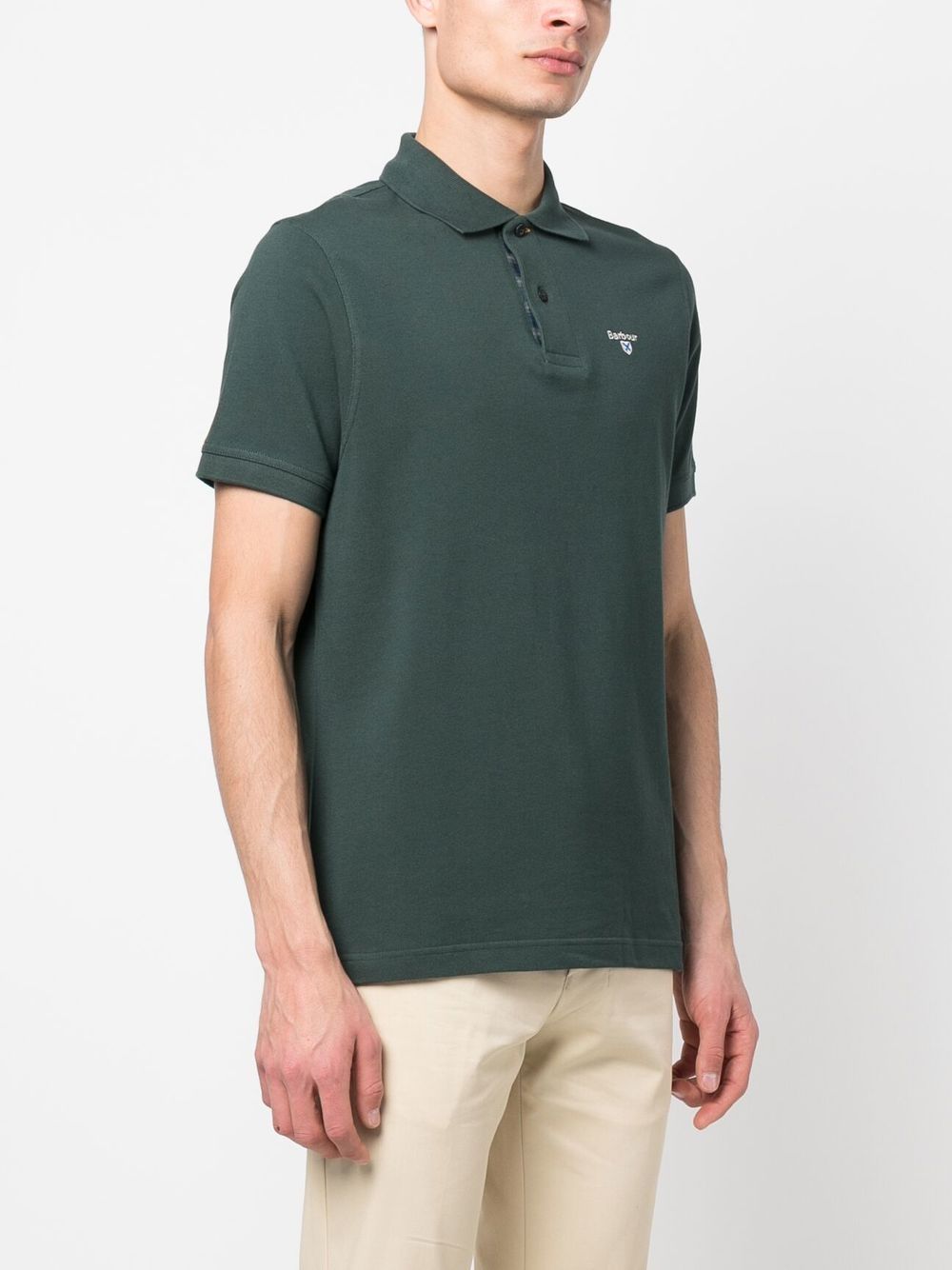 Polo con logo in verde Barbour - uomo 