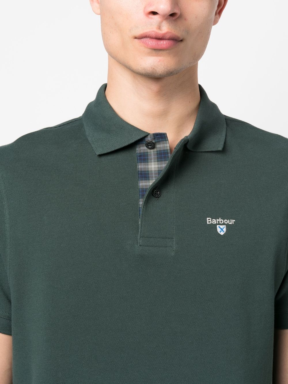 Polo con logo in verde Barbour - uomo 