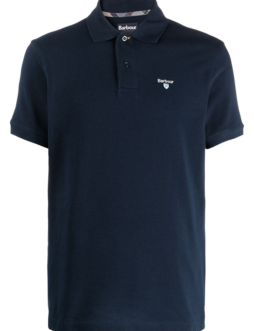 Polo con logo in blu - BARBOUR uomo 