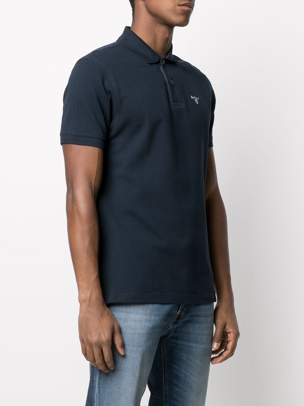 Polo con logo in blu - BARBOUR uomo 