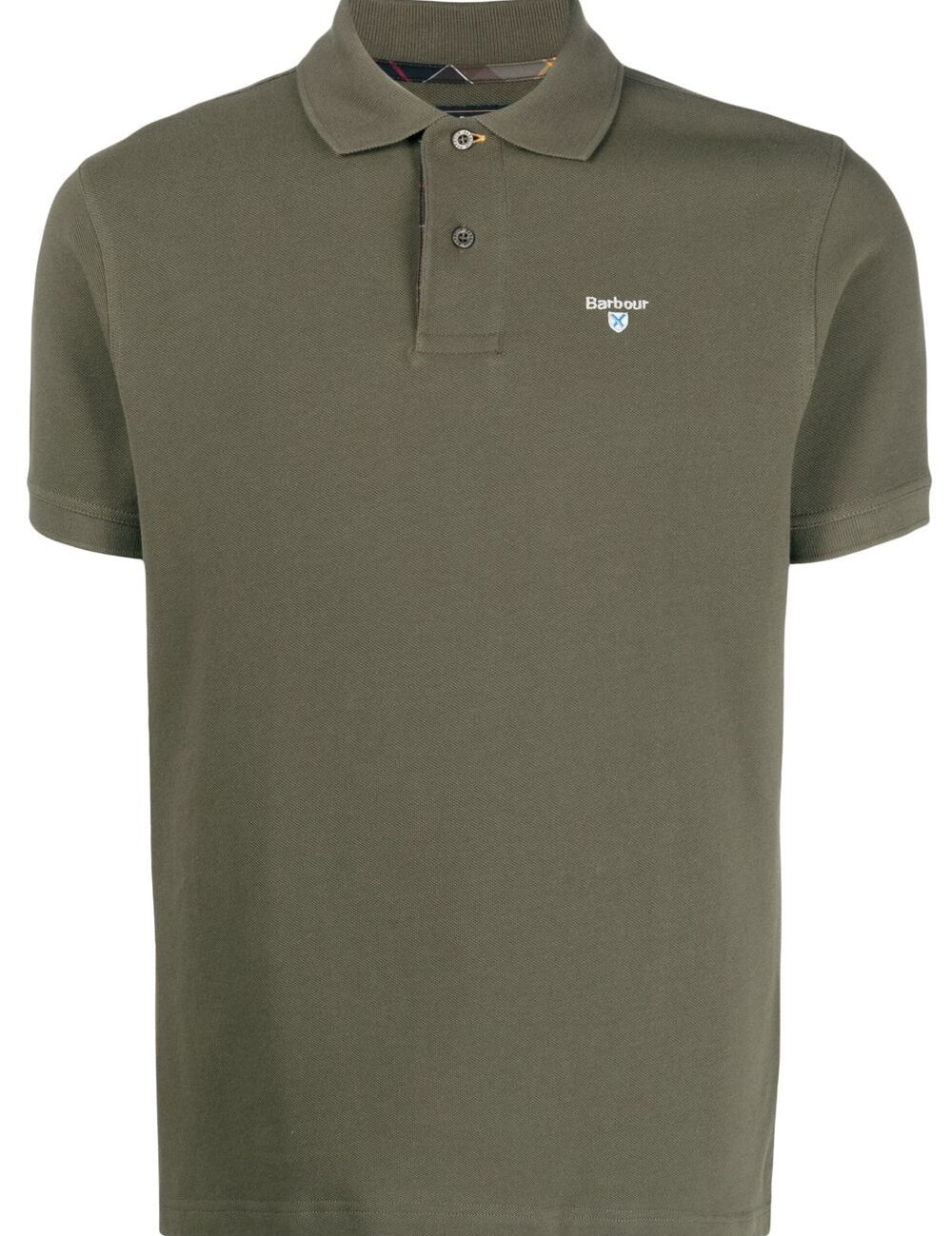 Polo con ricamo in verde oliva - BARBOUR uomo 