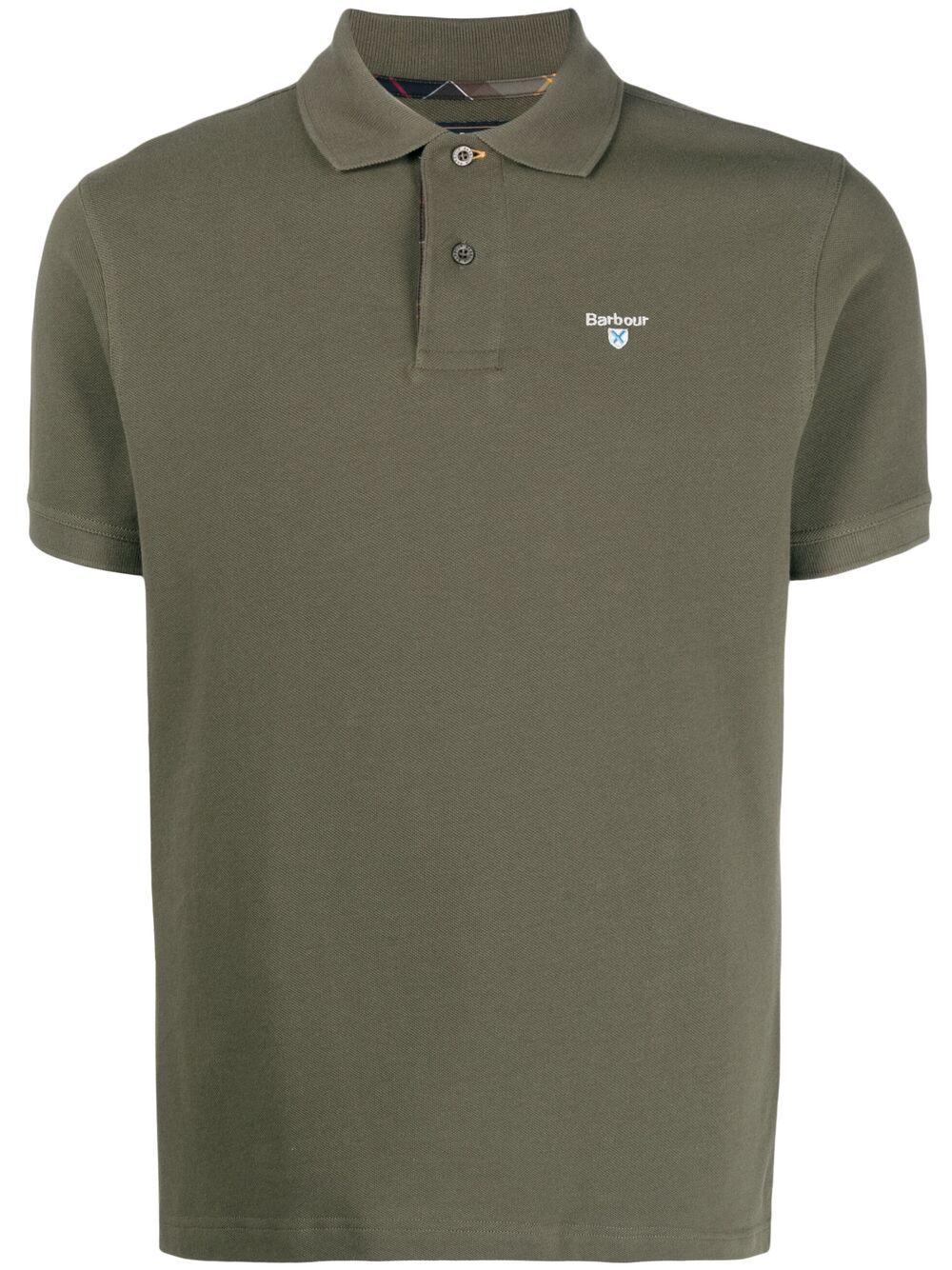 Polo con ricamo in verde oliva - BARBOUR uomo 