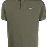 Polo con ricamo in verde oliva - BARBOUR uomo 