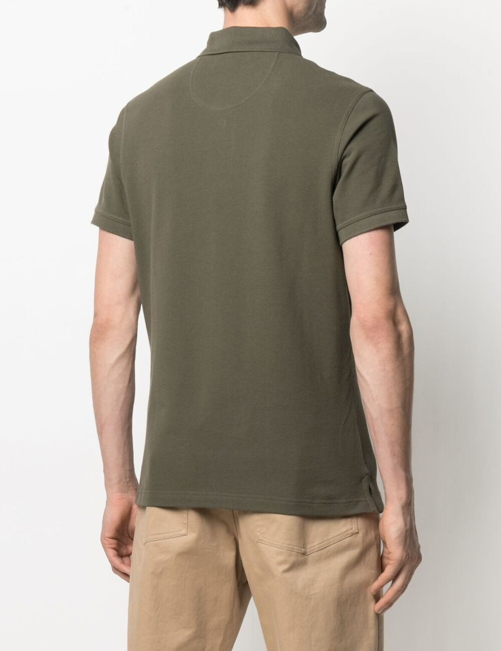 Polo con ricamo in verde oliva - BARBOUR uomo 