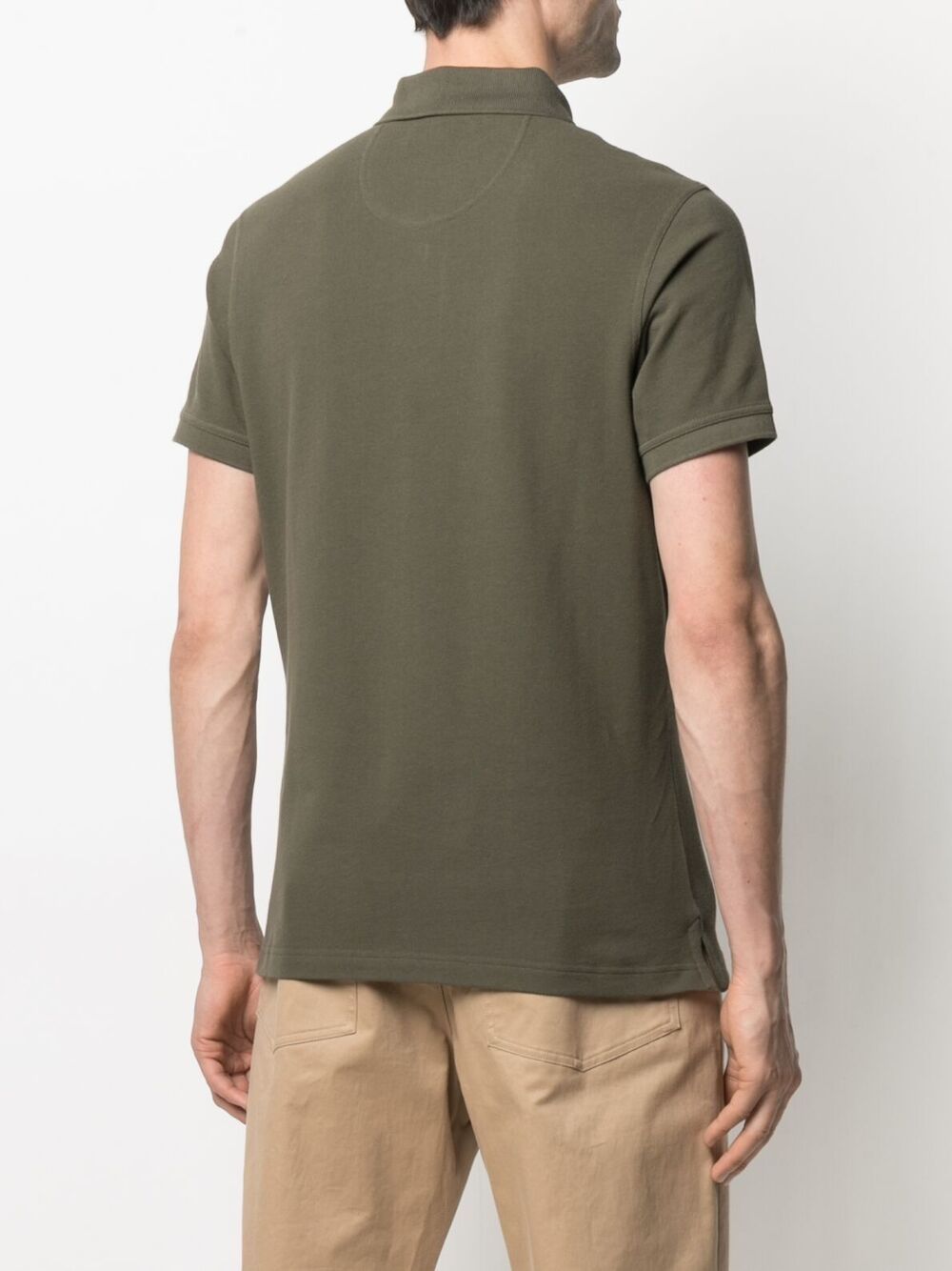 Polo con ricamo in verde oliva - BARBOUR uomo 