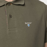 Polo con ricamo in verde oliva - BARBOUR uomo 