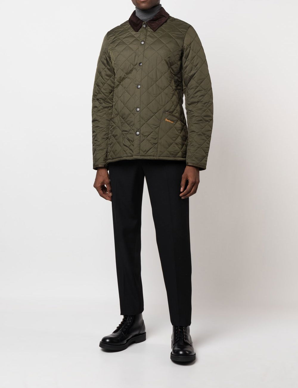 Giacca-camicia trapuntata in verde - BARBOUR uomo 