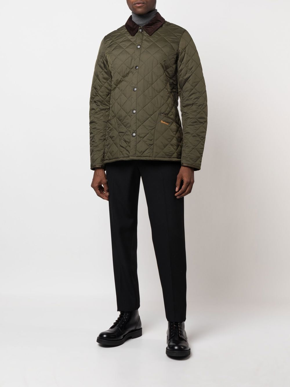 Giacca-camicia trapuntata in verde - BARBOUR uomo 