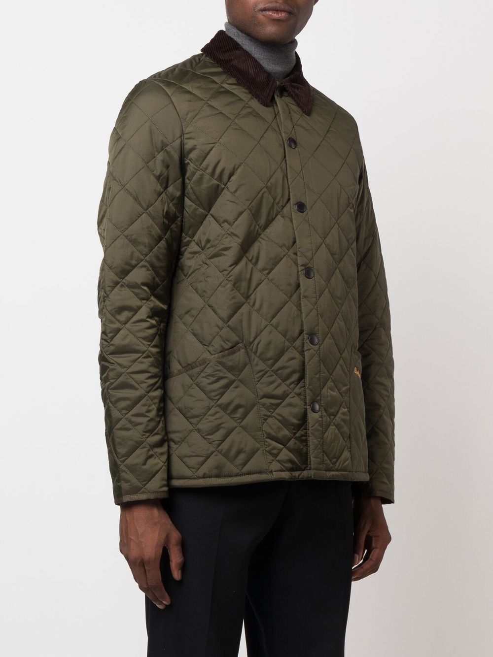 Giacca-camicia trapuntata in verde - BARBOUR uomo 