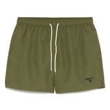 Costume da bagno con logo ricamato in verde Barbour - uomo 