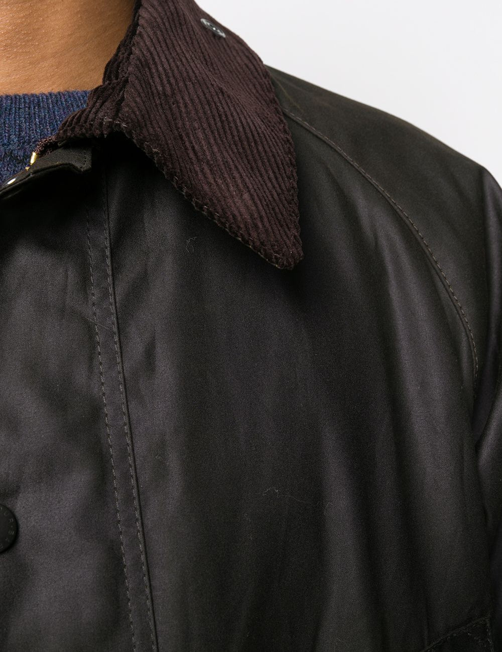 Giacca con chiusura a pressione Bedale in olive Barbour - uomo 