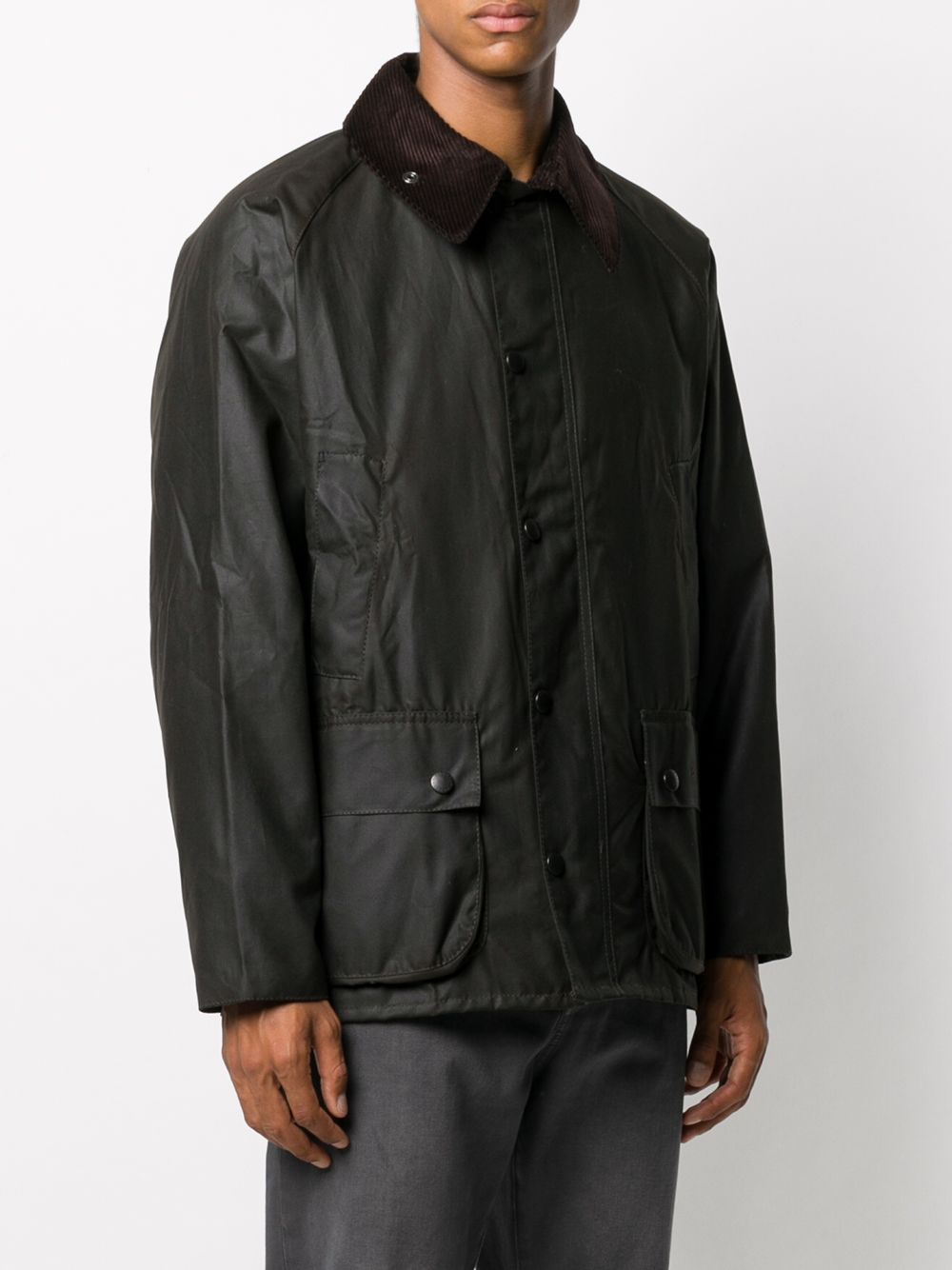 Giacca con chiusura a pressione Bedale in olive Barbour - uomo 