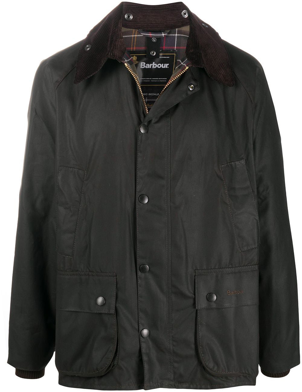Giacca con chiusura a pressione Bedale in olive Barbour - uomo 