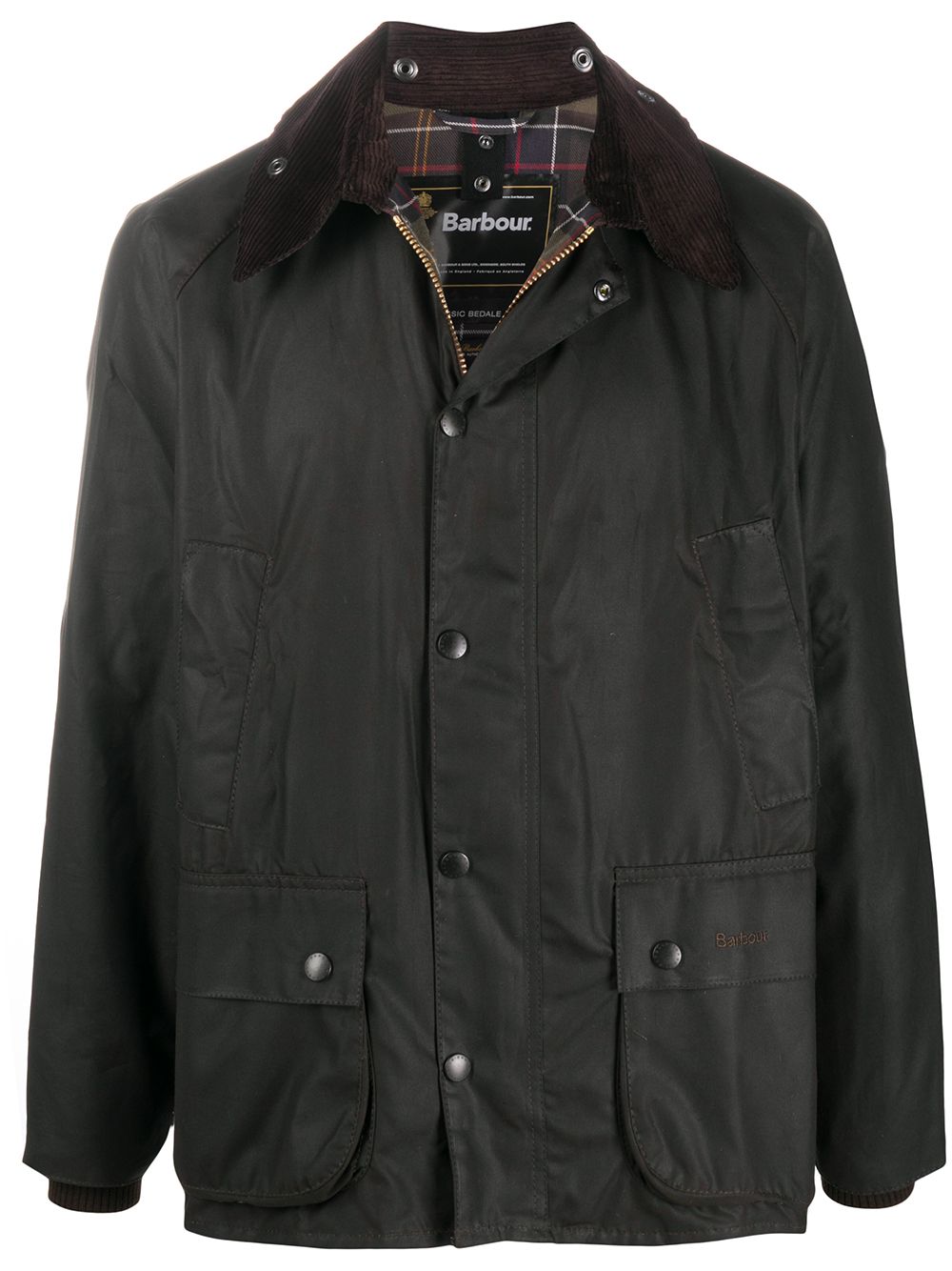 Giacca con chiusura a pressione Bedale in olive Barbour - uomo 
