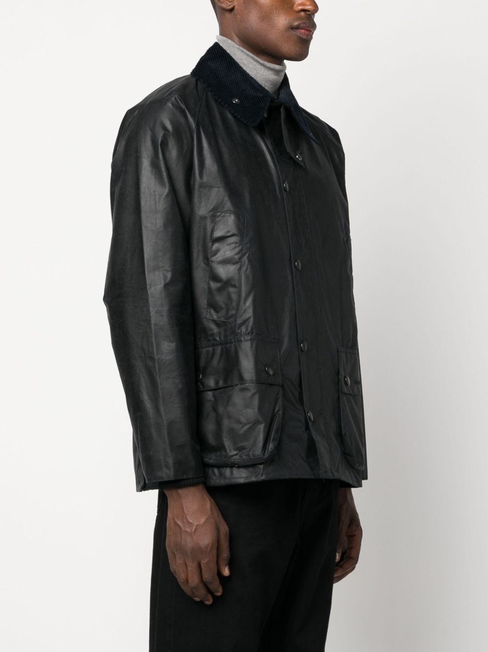 Giacca Bedale con collo a contrasto in nero Barbour - uomo 