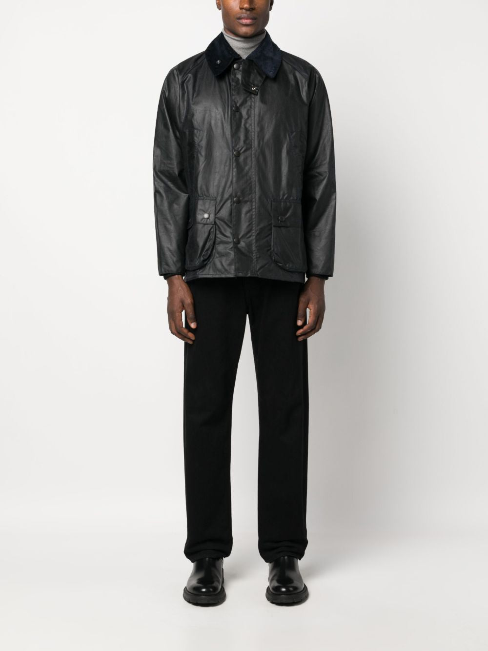 Giacca Bedale con collo a contrasto in nero Barbour - uomo 