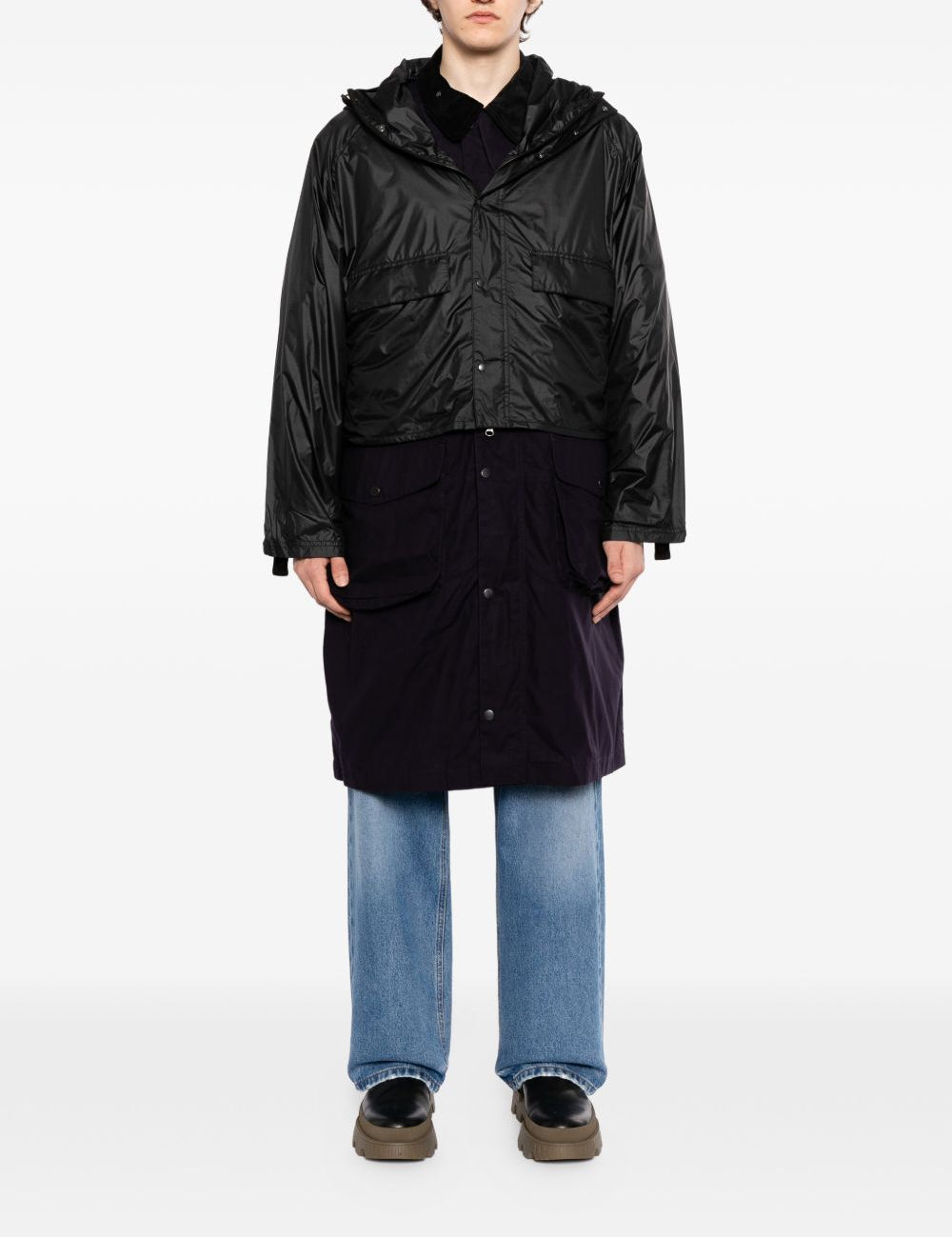 Cappotto Endurance con cappuccio in nero Barbour x kaptain sunshine - uomo 