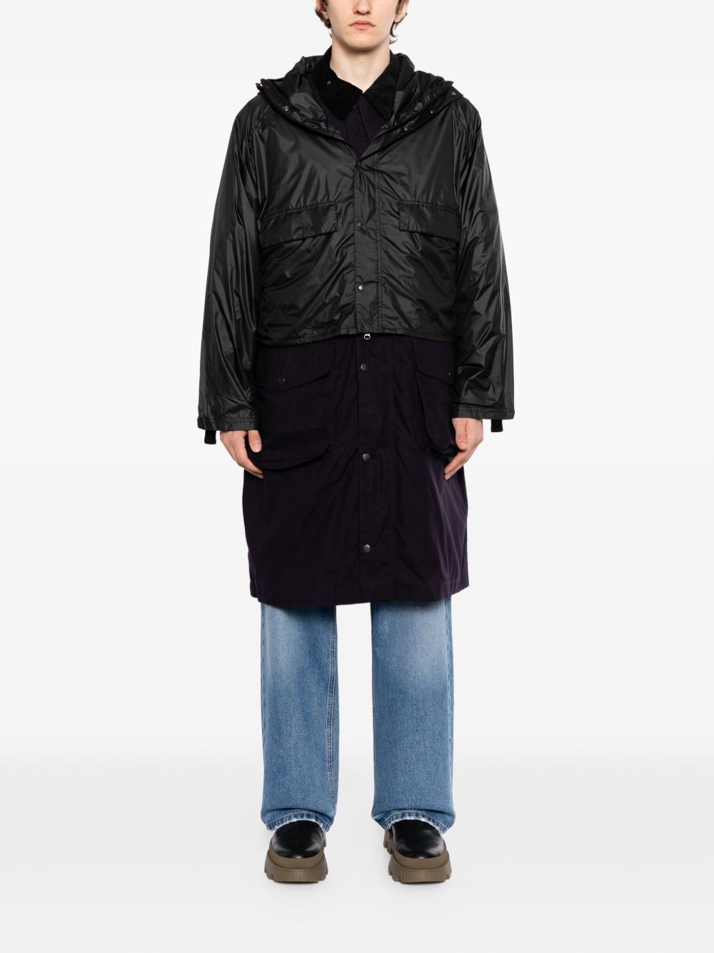 Cappotto Endurance con cappuccio in nero Barbour x kaptain sunshine - uomo 